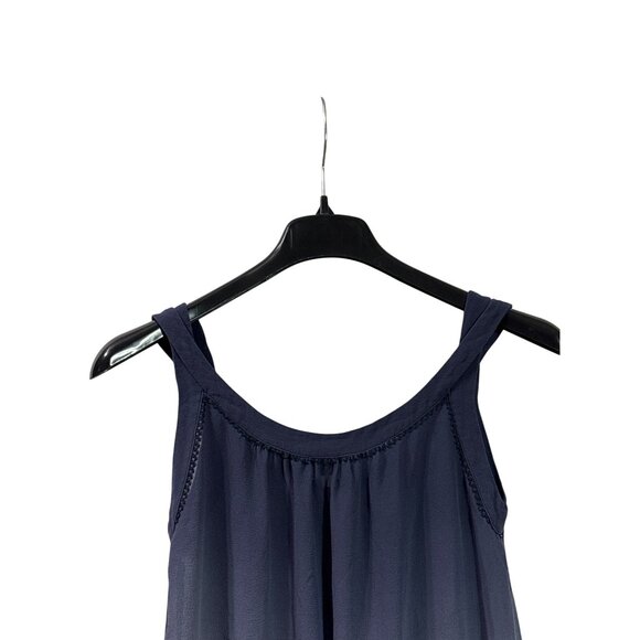 Anthropologie Postmark Silk Tank Top Sleeveless Size 8 Ombre Gradient Blue Cream - Picture 5 of 9